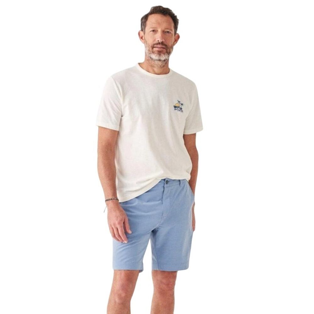 Faherty Brand All Day Shorts Weathered Blue Size 40 EUC Beach Cruise Vacation